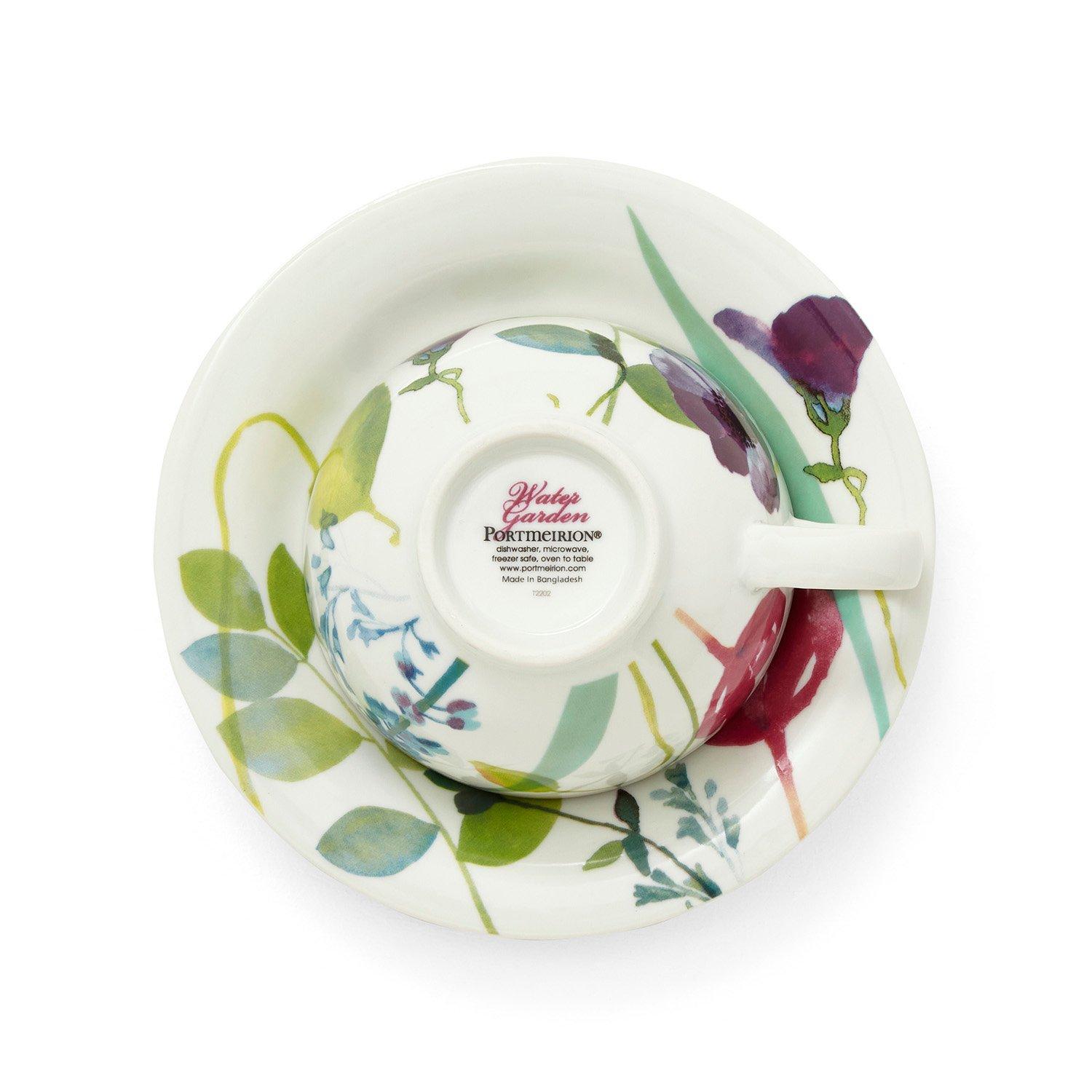 Multi - Portmeirion Water Garden - Portmeirion Water Garden Cup and Saucer Set of 4 - 3