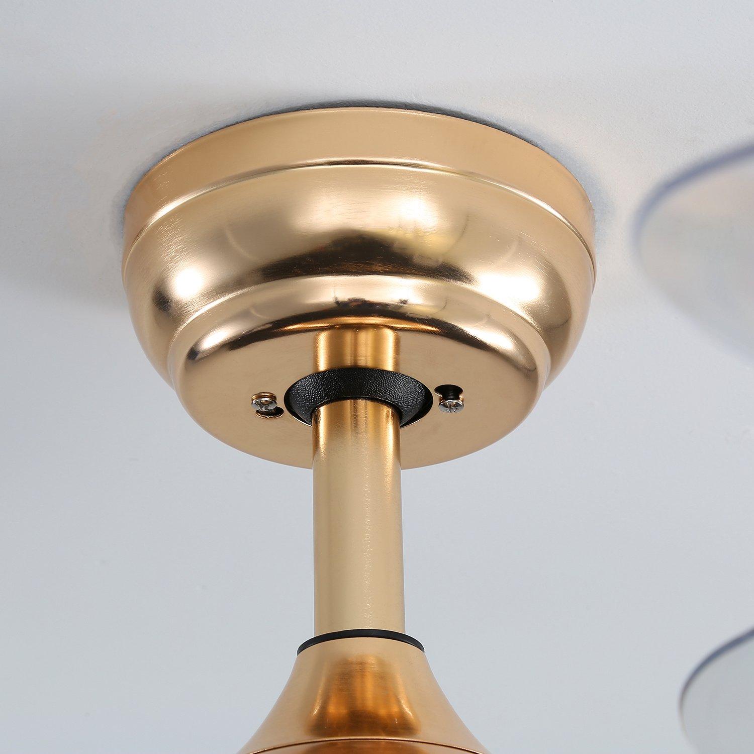 Gold - Kabinet UK - 42inch Crystal Ceiling Fan with Retractable Blades - 5