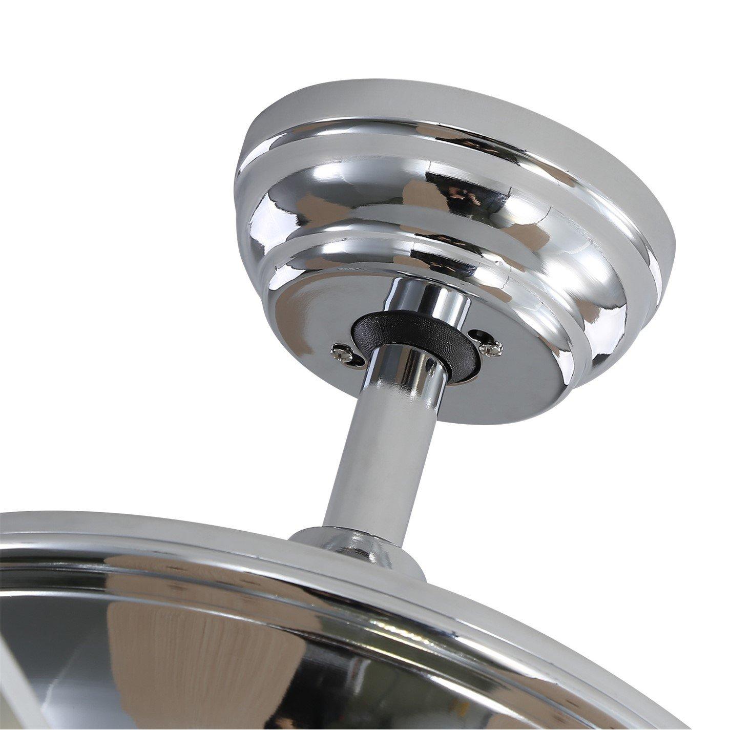 Silver - Kabinet UK - Modern Crystal 3-Light Ceiling Fan with Remote - 3