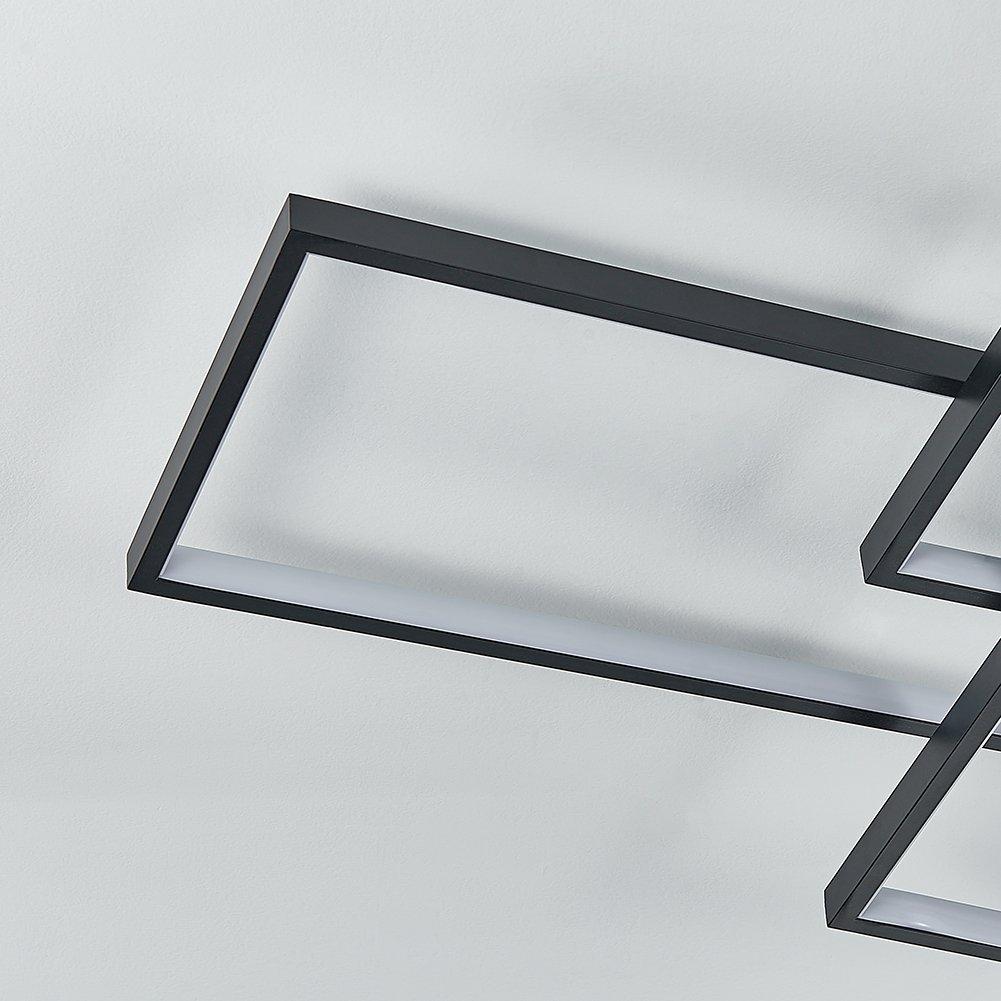 Black - Kabinet UK - Rectangular LED Semi-Flush Light - 3