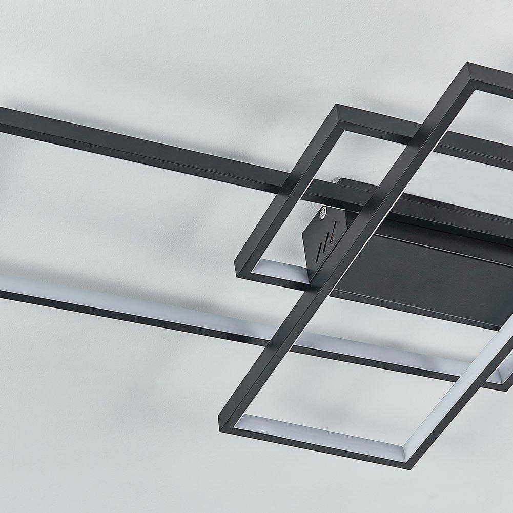 Black - Kabinet UK - Rectangular LED Semi-Flush Light - 4