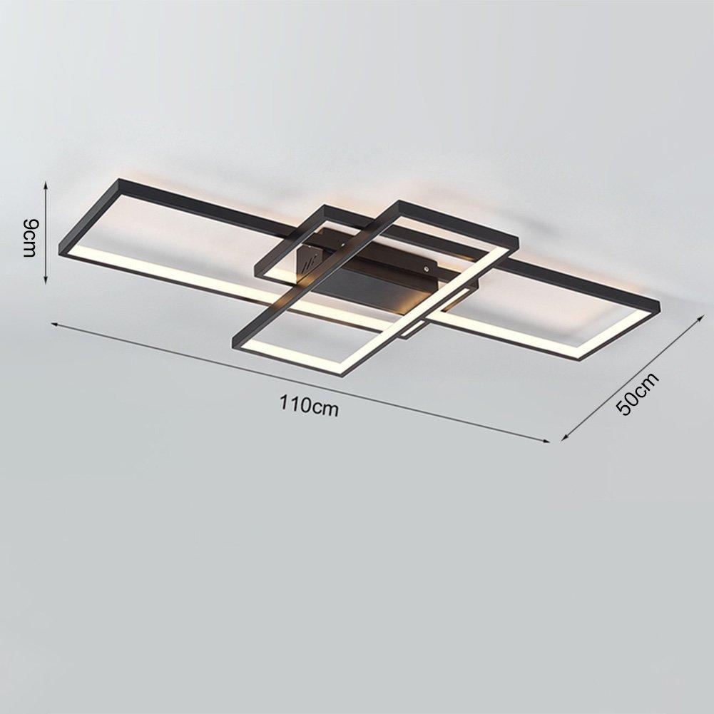 Black - Kabinet UK - Rectangular LED Semi-Flush Light - 6