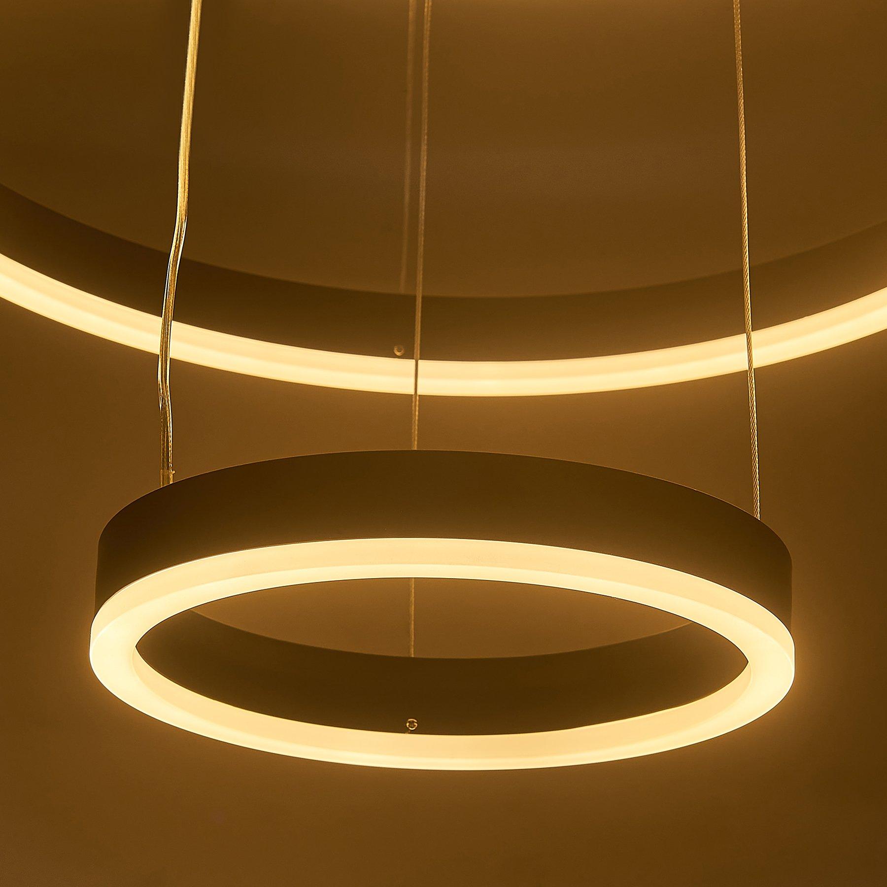 Black - Kabinet UK - Modern 3-Ring Aluminum Round Hanging LED Pendant - 5