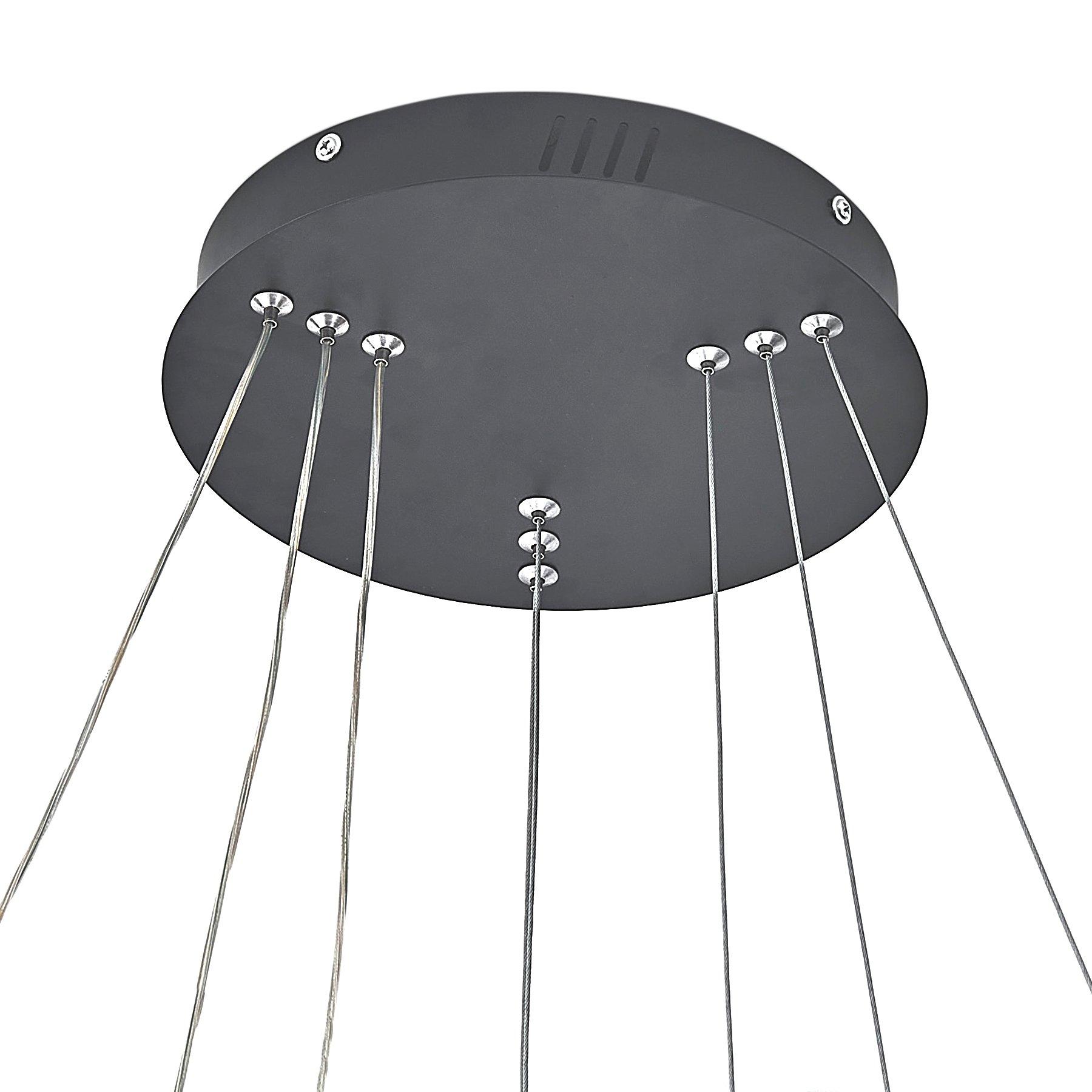 Black - Kabinet UK - Modern 3-Ring Aluminum Round Hanging LED Pendant - 6