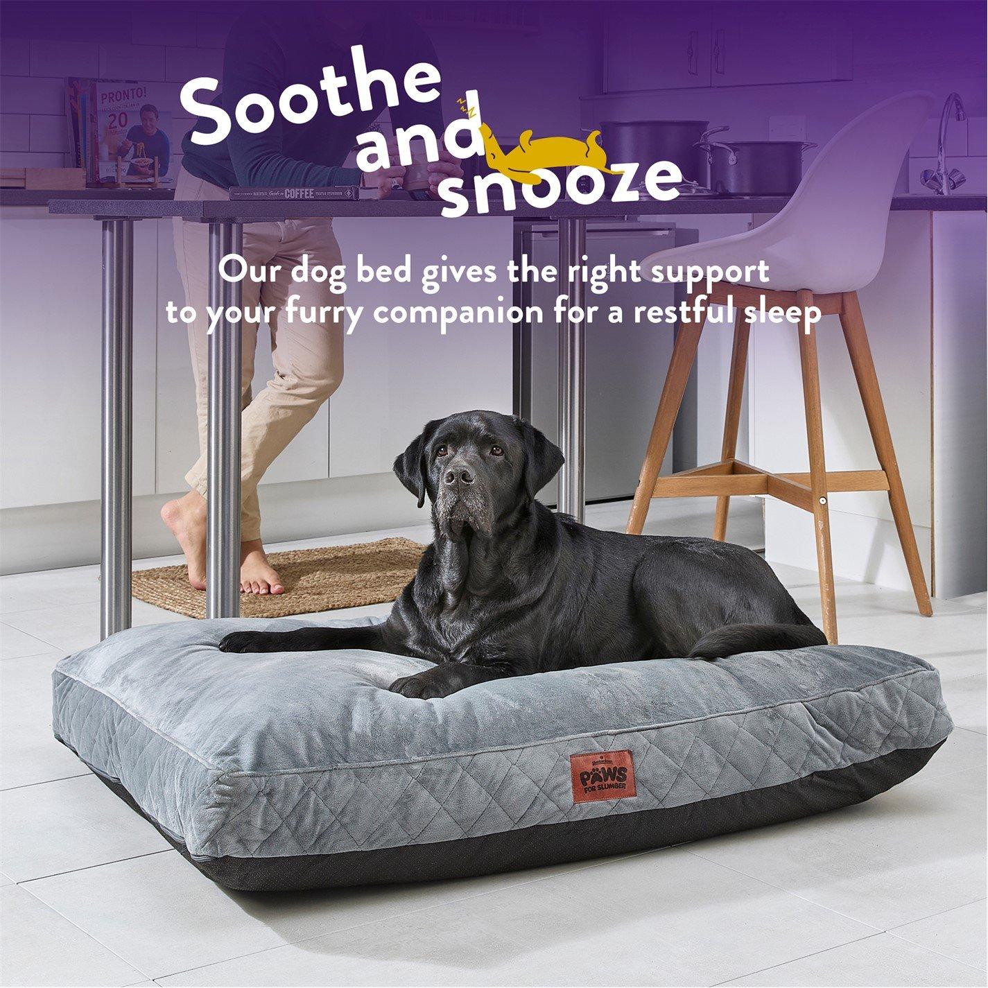 Grey - Slumberdown - Paws for Slumber Padded Pet Bed Grey - 4
