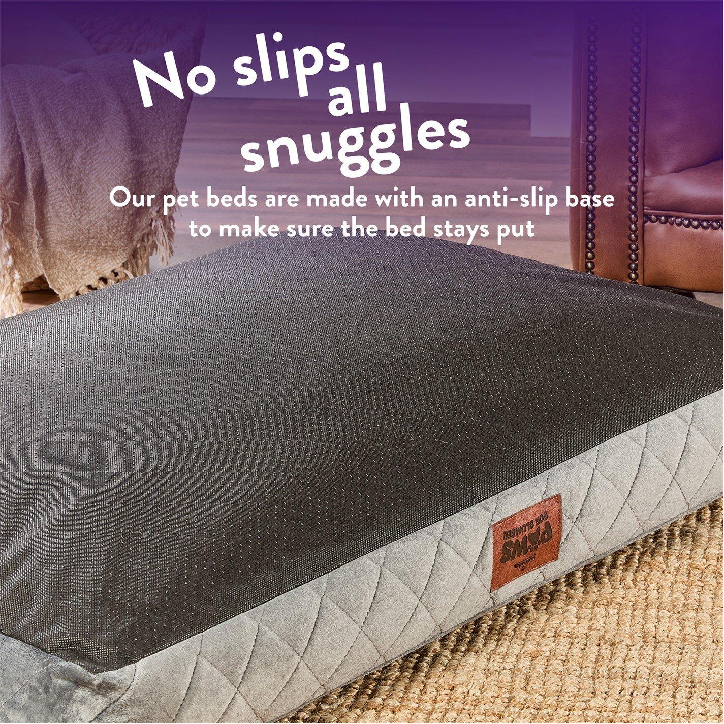 Grey - Slumberdown - Paws for Slumber Padded Pet Bed Grey - 5
