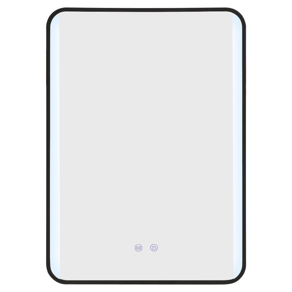 Black - Kabinet UK - Framed Retangular LED Light Bathroom Vanity Mirror - 1