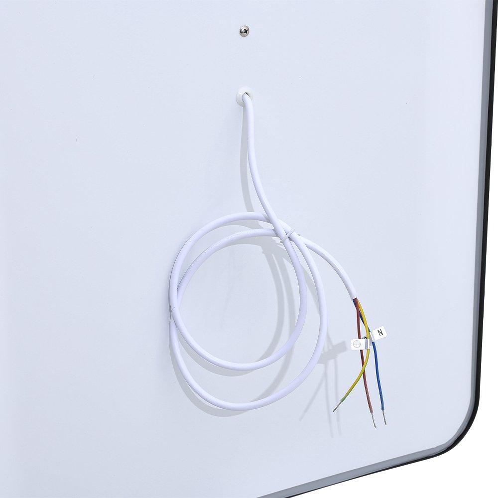 Black - Kabinet UK - Framed Retangular LED Light Bathroom Vanity Mirror - 6