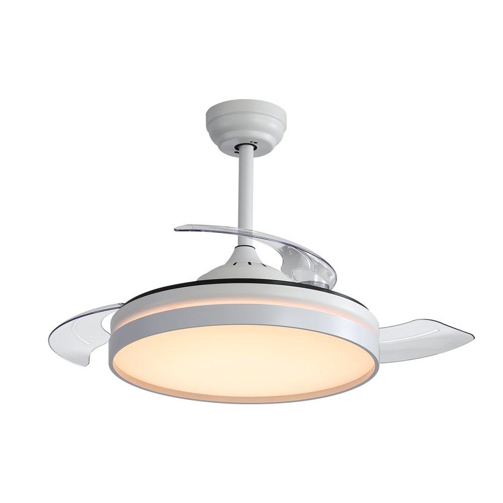 White - Kabinet UK - Acrylic Ceiling Fan Light with Retracted Blades - 4