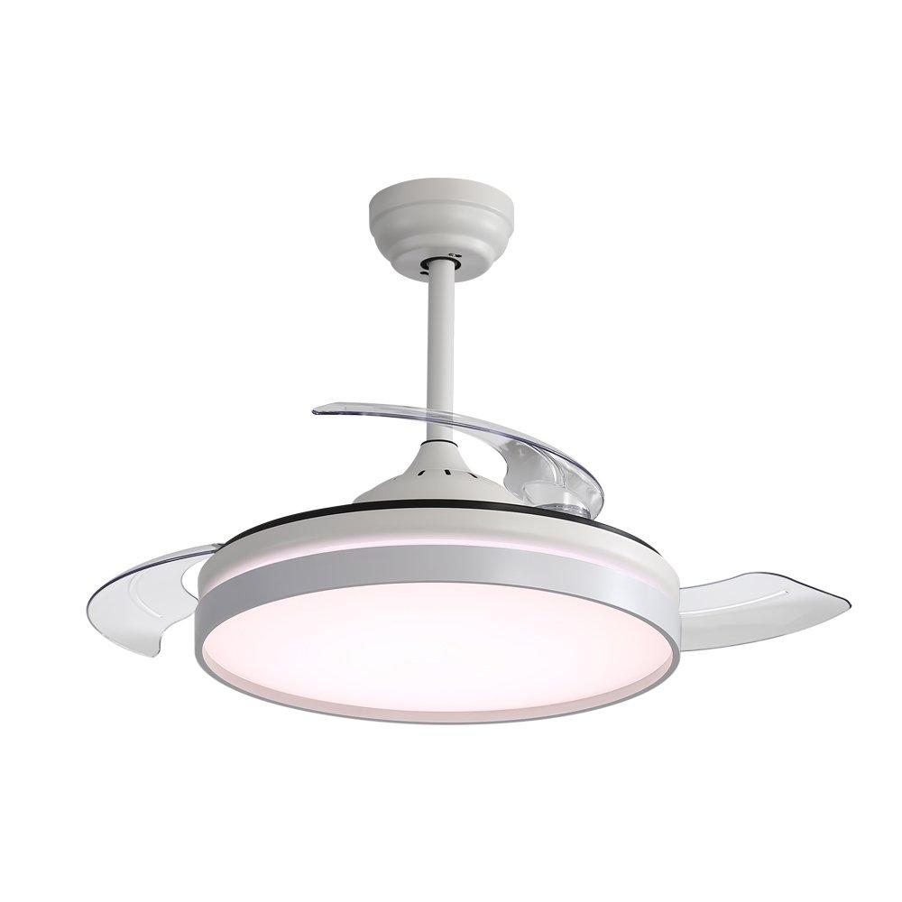 White - Kabinet UK - Acrylic Ceiling Fan Light with Retracted Blades - 5
