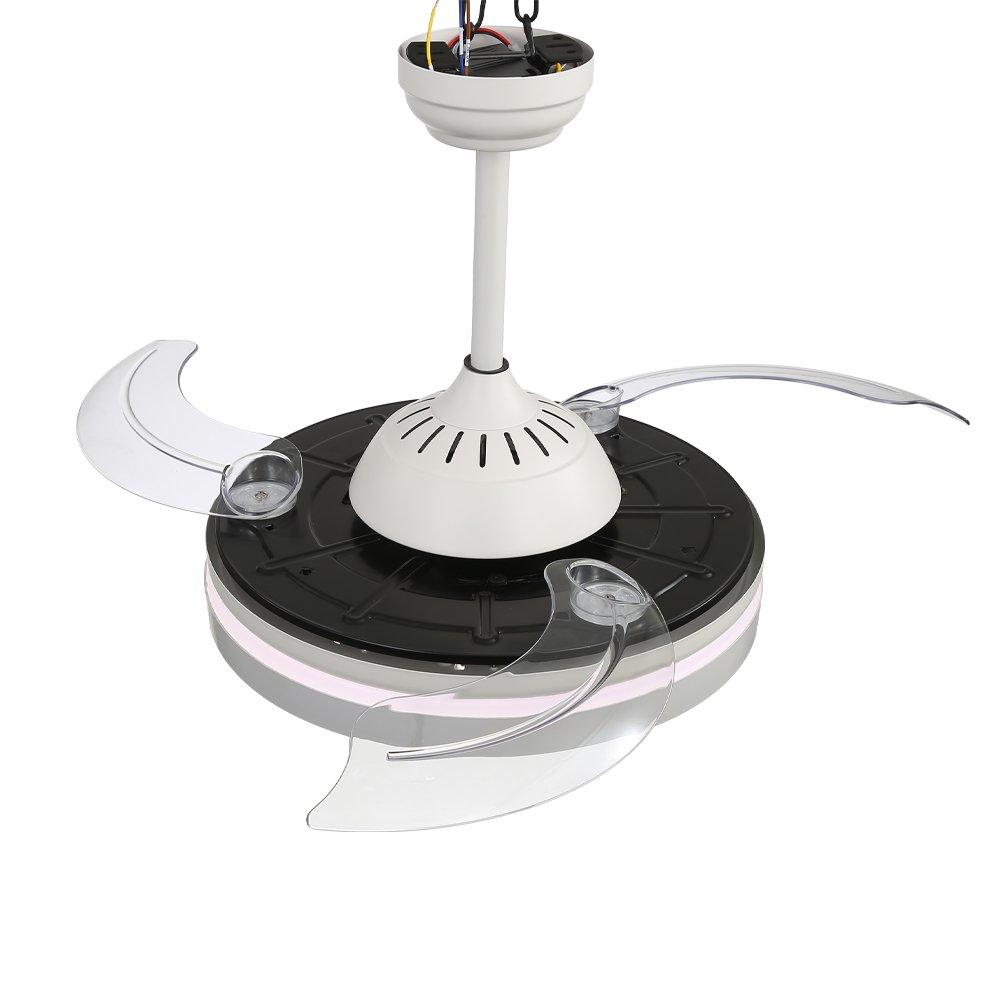 White - Kabinet UK - Acrylic Ceiling Fan Light with Retracted Blades - 8