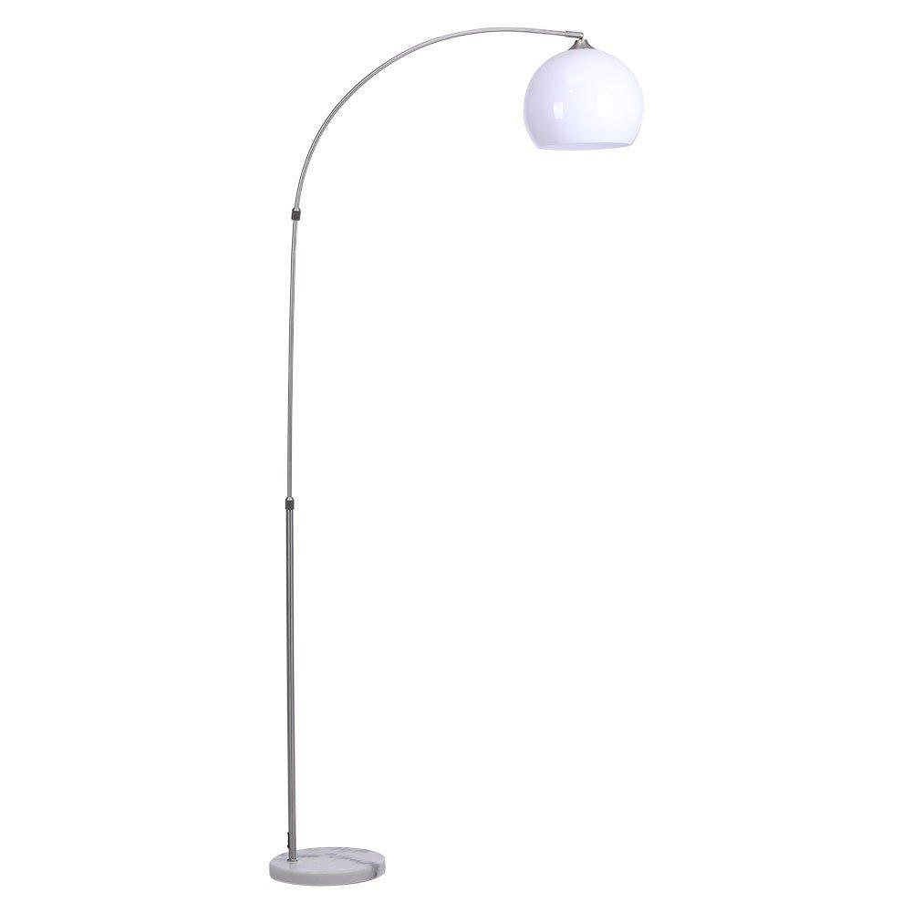 White - Kabinet UK - Modern Arched Floor Lamp with Marble Base - 2