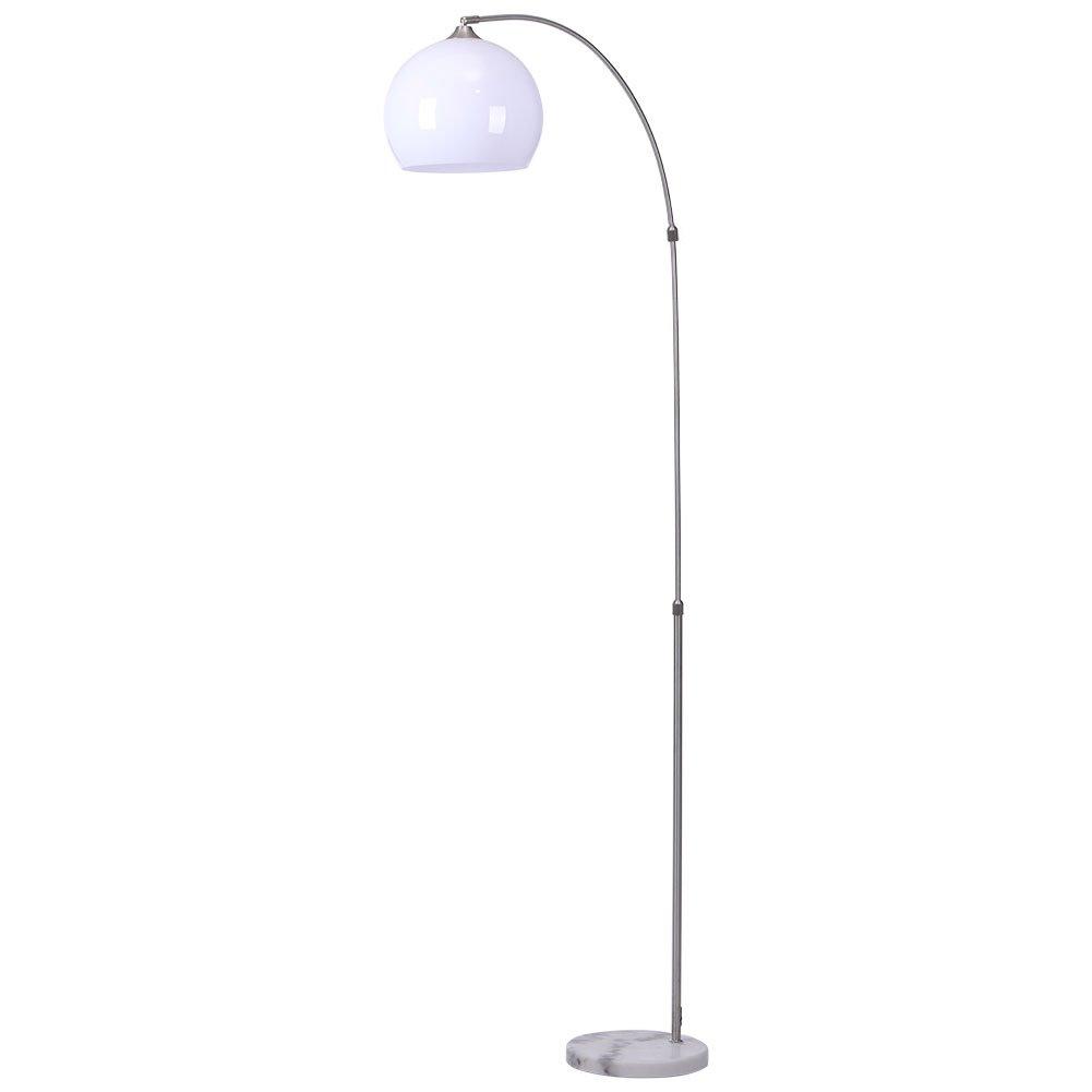 White - Kabinet UK - Modern Arched Floor Lamp with Marble Base - 3
