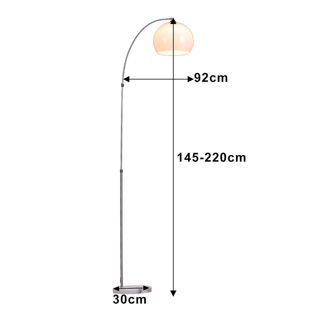 White - Kabinet UK - Modern Arched Floor Lamp with Marble Base - 4