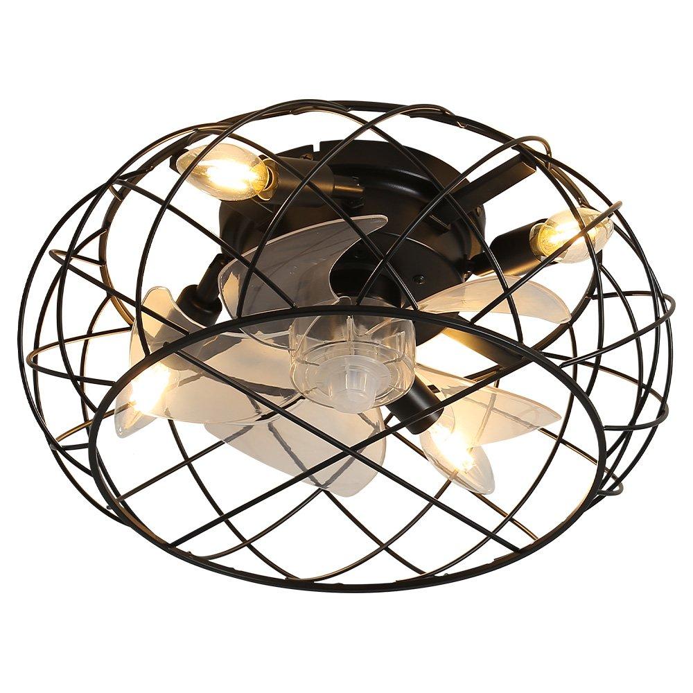 Black - Kabinet UK - Black Cage Ceiling Fan Light - 1