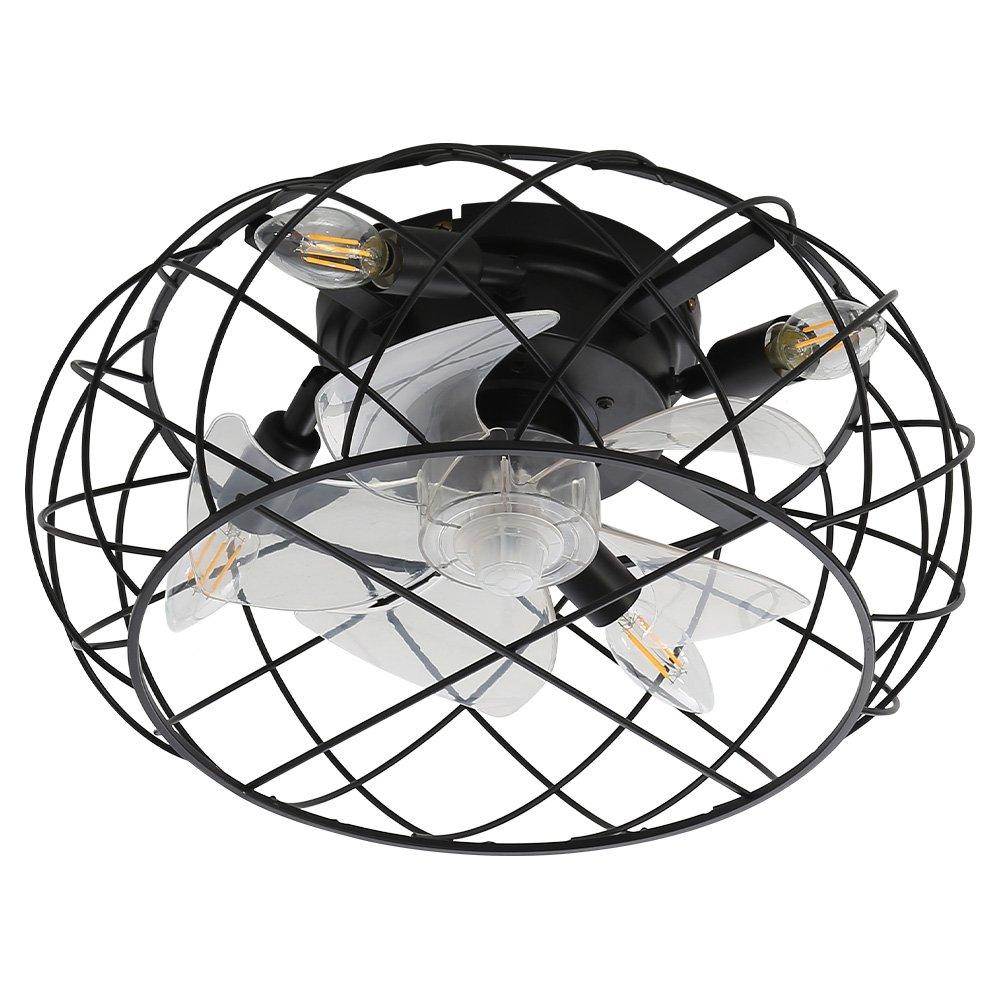 Black - Kabinet UK - Black Cage Ceiling Fan Light - 2