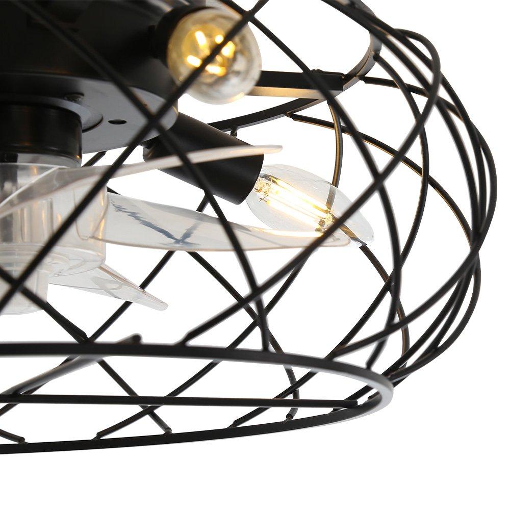 Black - Kabinet UK - Black Cage Ceiling Fan Light - 4