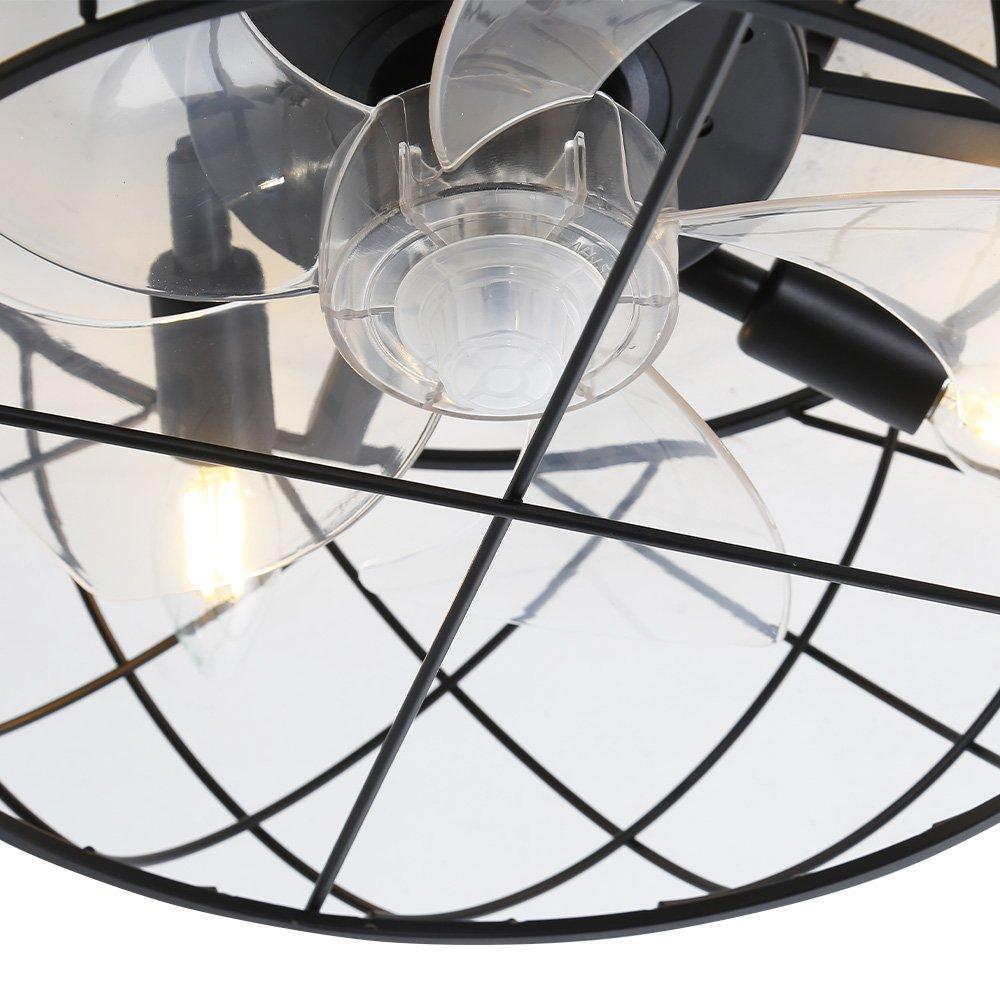 Black - Kabinet UK - Black Cage Ceiling Fan Light - 5