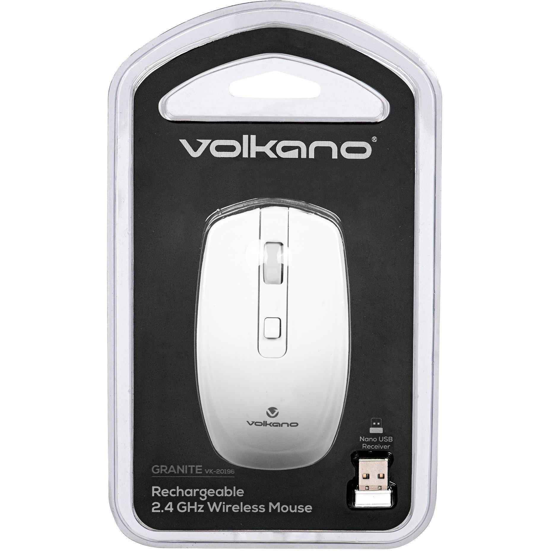 White - Volkano - Volkano Granite Series Rechargeable Wireless Mouse - 4