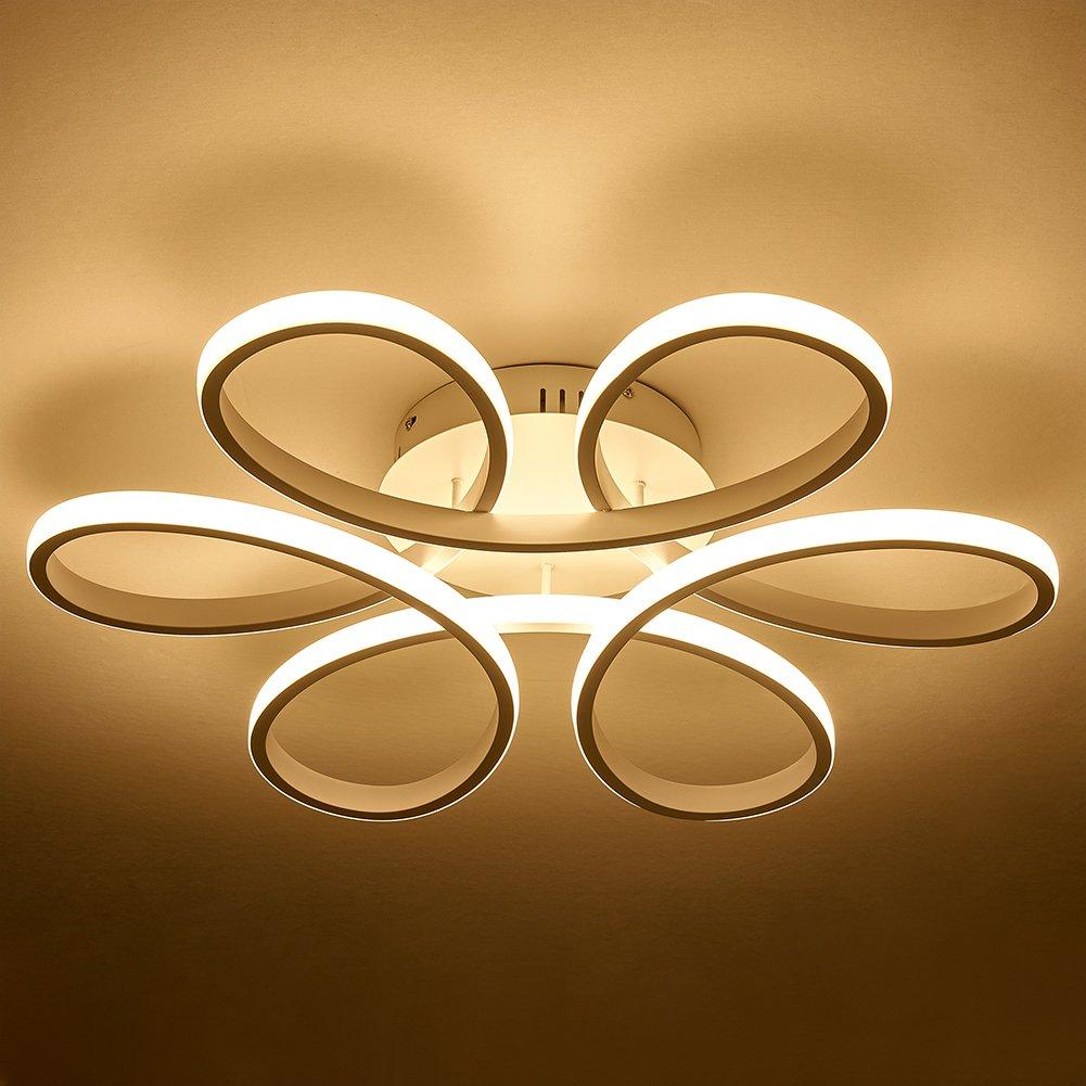 Kabinet Uk  Modern Acrylic Petal Led Semi-Flush Ceiling Light - White