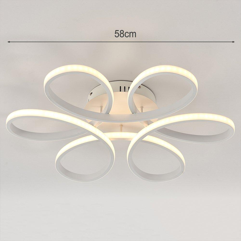 White - Kabinet UK - Modern Acrylic Petal LED Semi-Flush Ceiling Light - 7