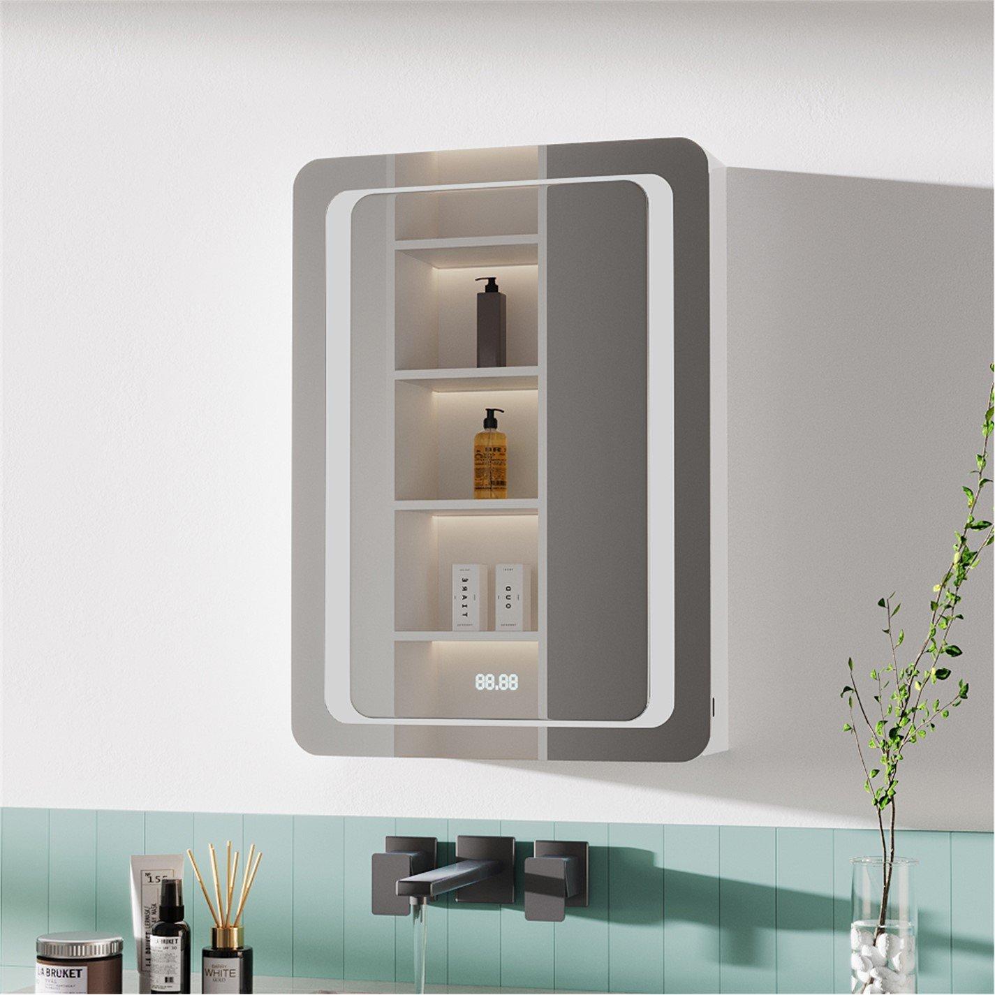 White - Kabinet UK - Smart Rectangle Wall Mounted LED Mirror Cabinet - 1