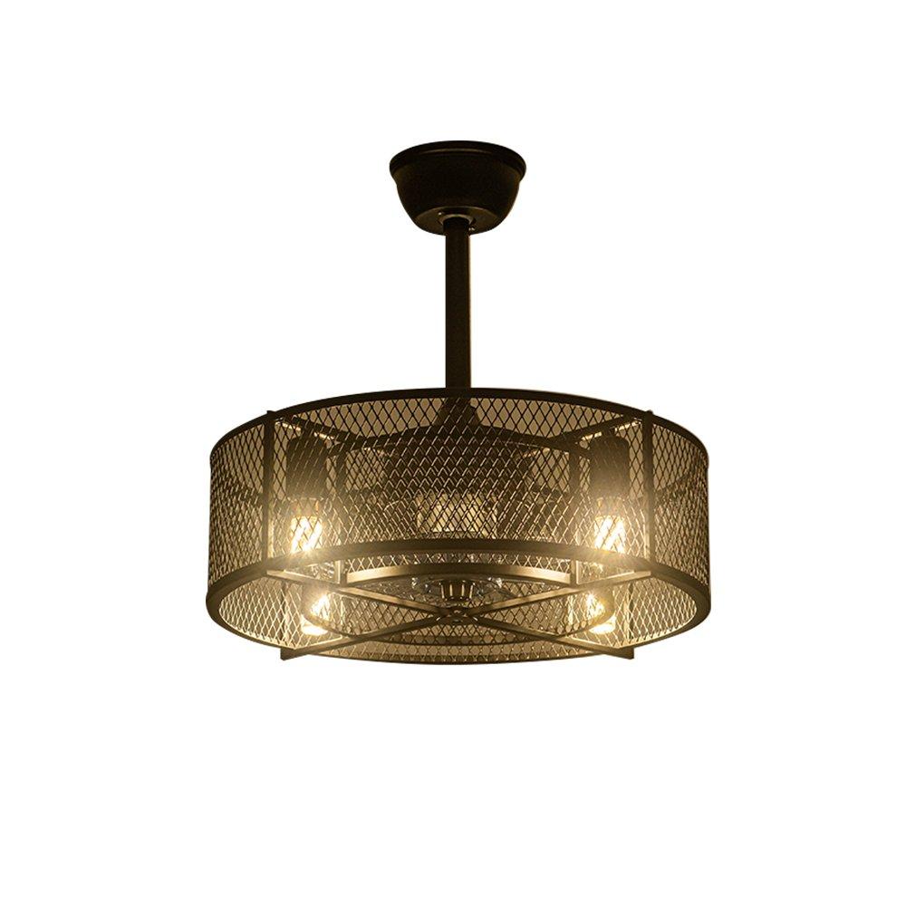 Black - Kabinet UK - Black Metal Industrial Ceiling Fan with Lights - 1