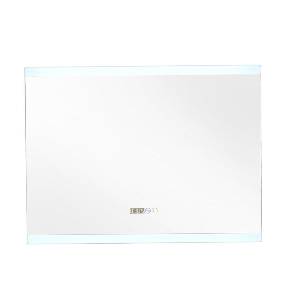 Kabinet Uk  Rectangular Anti-Fog Led Vanity Mirror With Clock - White