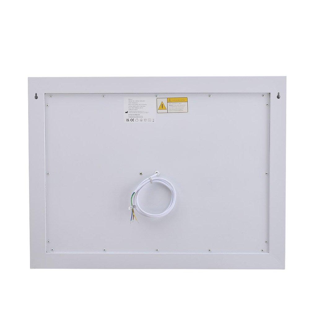 White - Kabinet UK - Rectangular Anti-Fog LED Vanity Mirror with Clock - 4