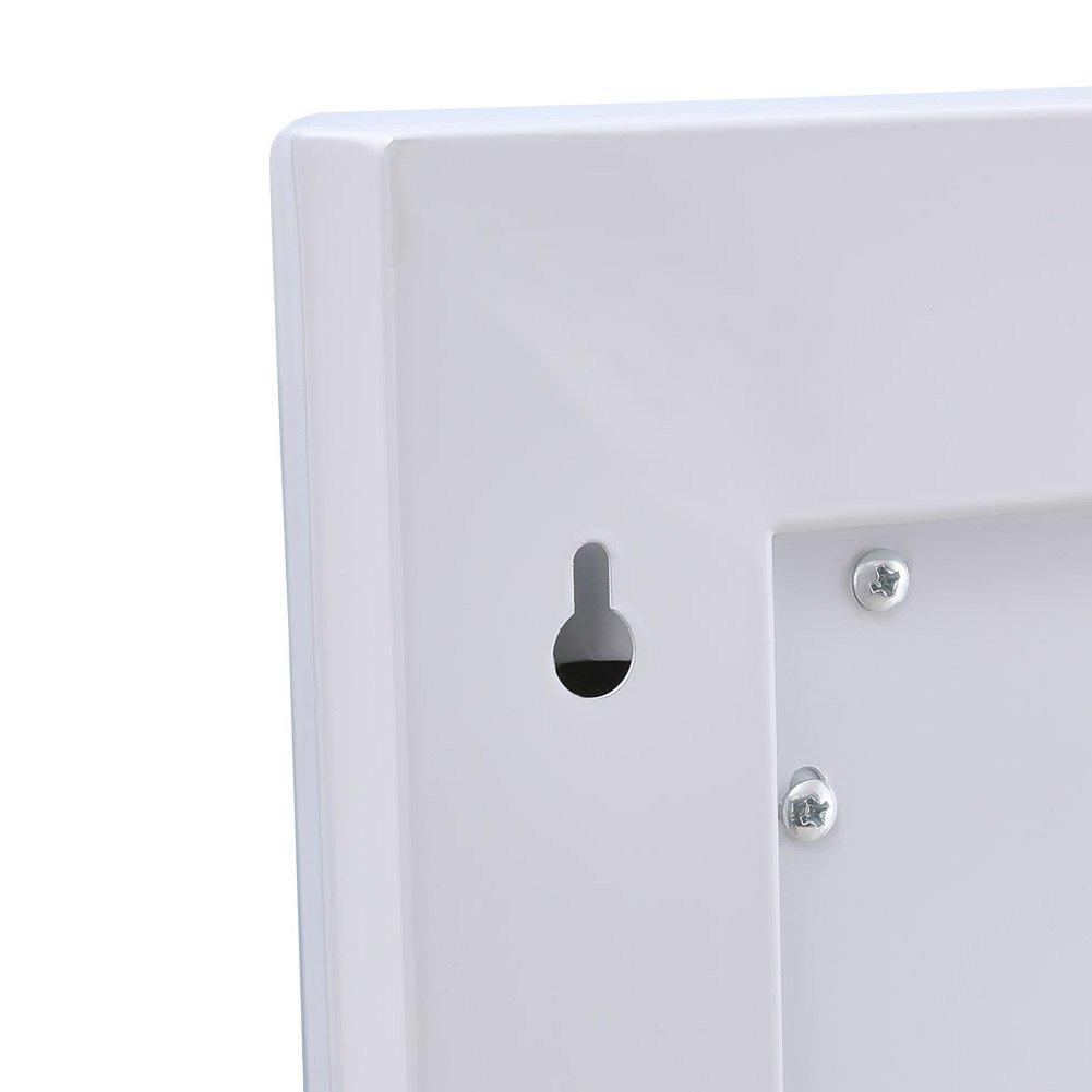 White - Kabinet UK - Rectangular Anti-Fog LED Vanity Mirror with Clock - 6