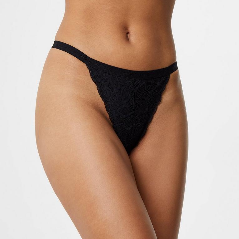 Noir - Jack Wills - Embroidered Lace Thong - 1