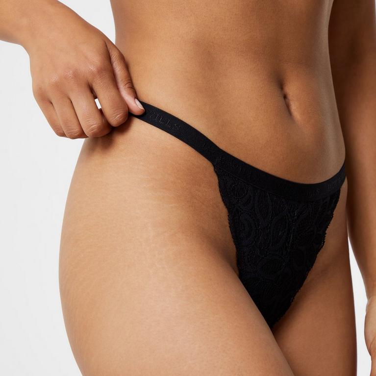 Noir - Jack Wills - Embroidered Lace Thong - 3