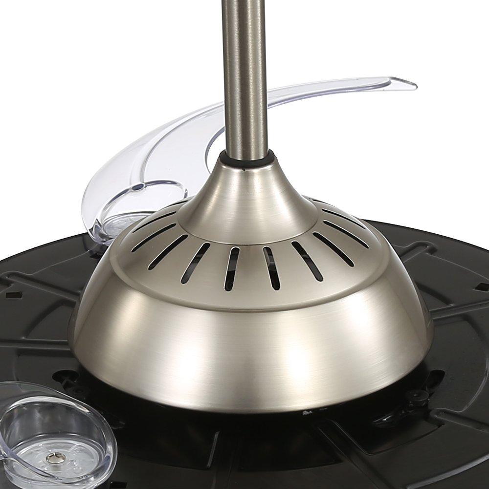 Silver - Kabinet UK - Acrylic Ceiling Fan Light with Retractable Blades - 8