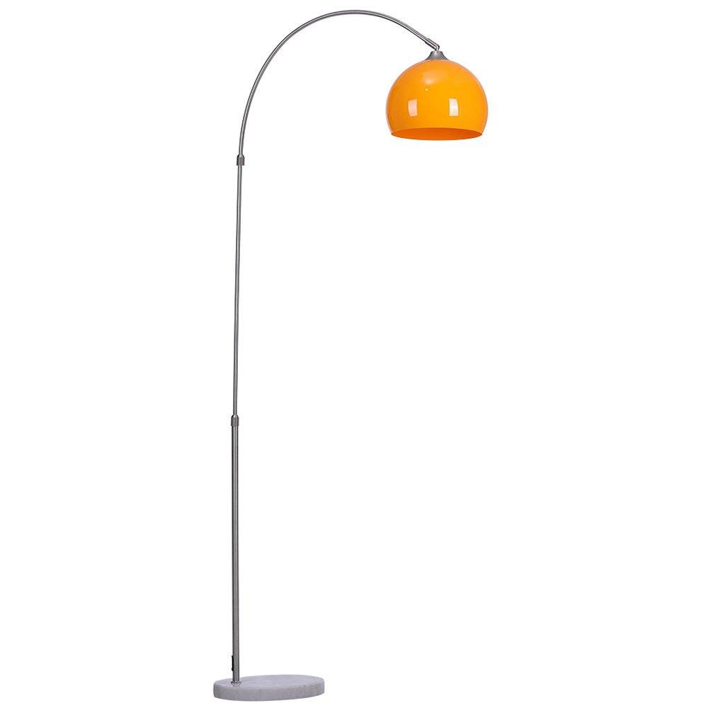 Orange - Kabinet UK - Modern Arched Floor Lamp with Marble Base - 1