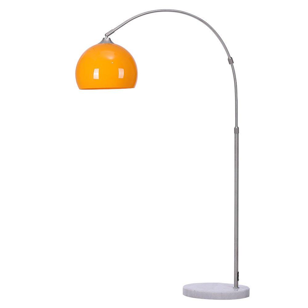 Orange - Kabinet UK - Modern Arched Floor Lamp with Marble Base - 4