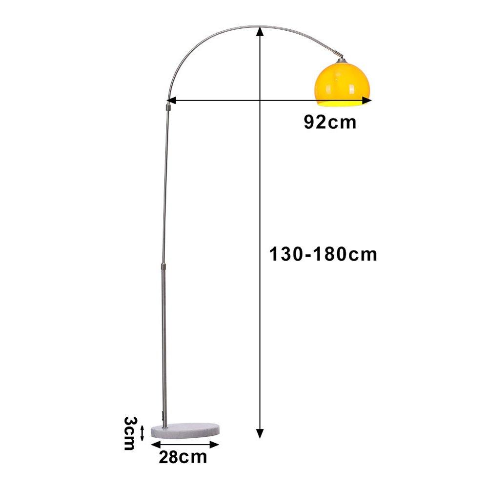 Orange - Kabinet UK - Modern Arched Floor Lamp with Marble Base - 5