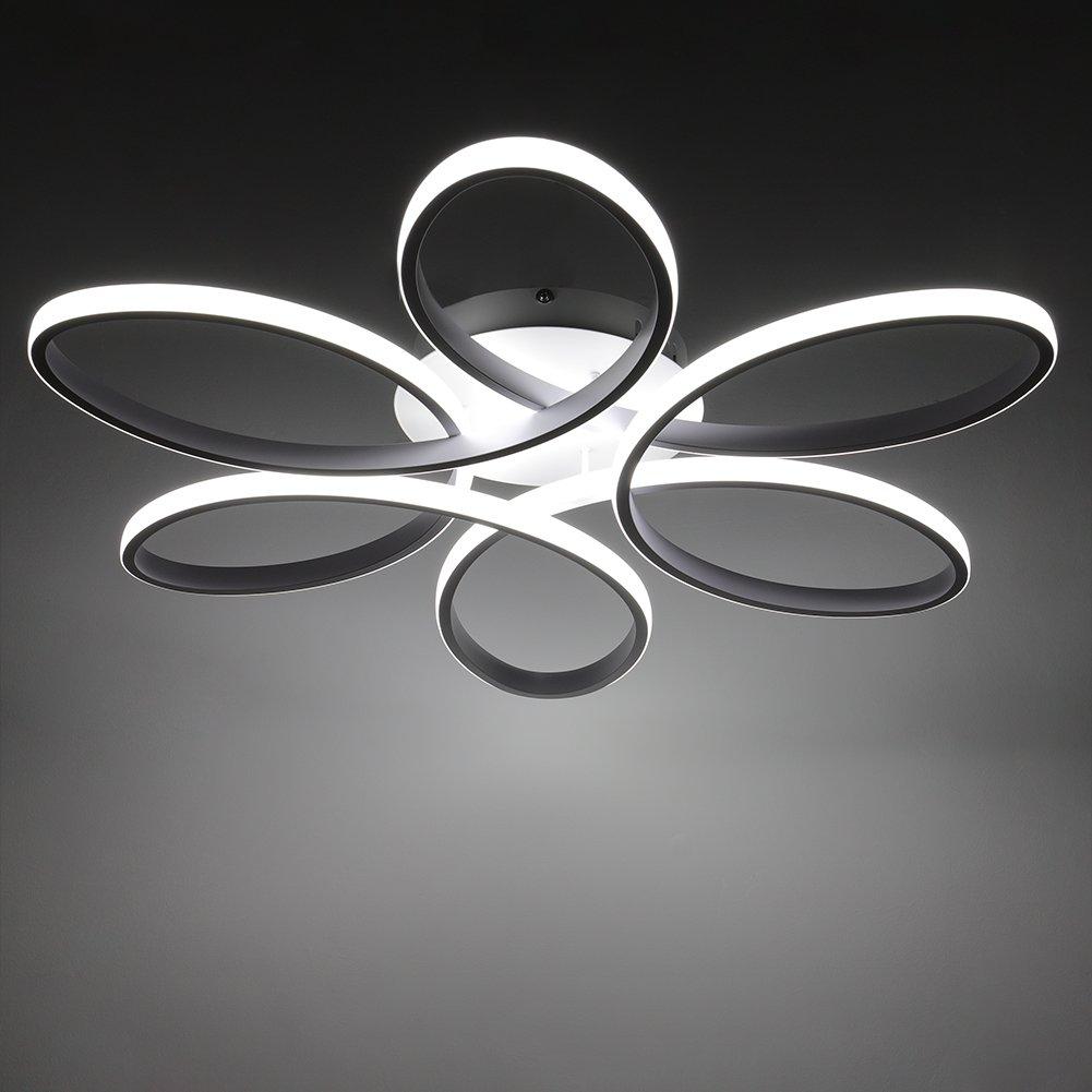 White - Kabinet UK - Modern Acrylic Petal LED Semi Ceiling Light - 1