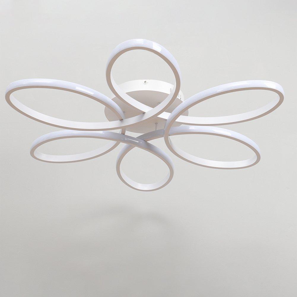White - Kabinet UK - Modern Acrylic Petal LED Semi Ceiling Light - 2