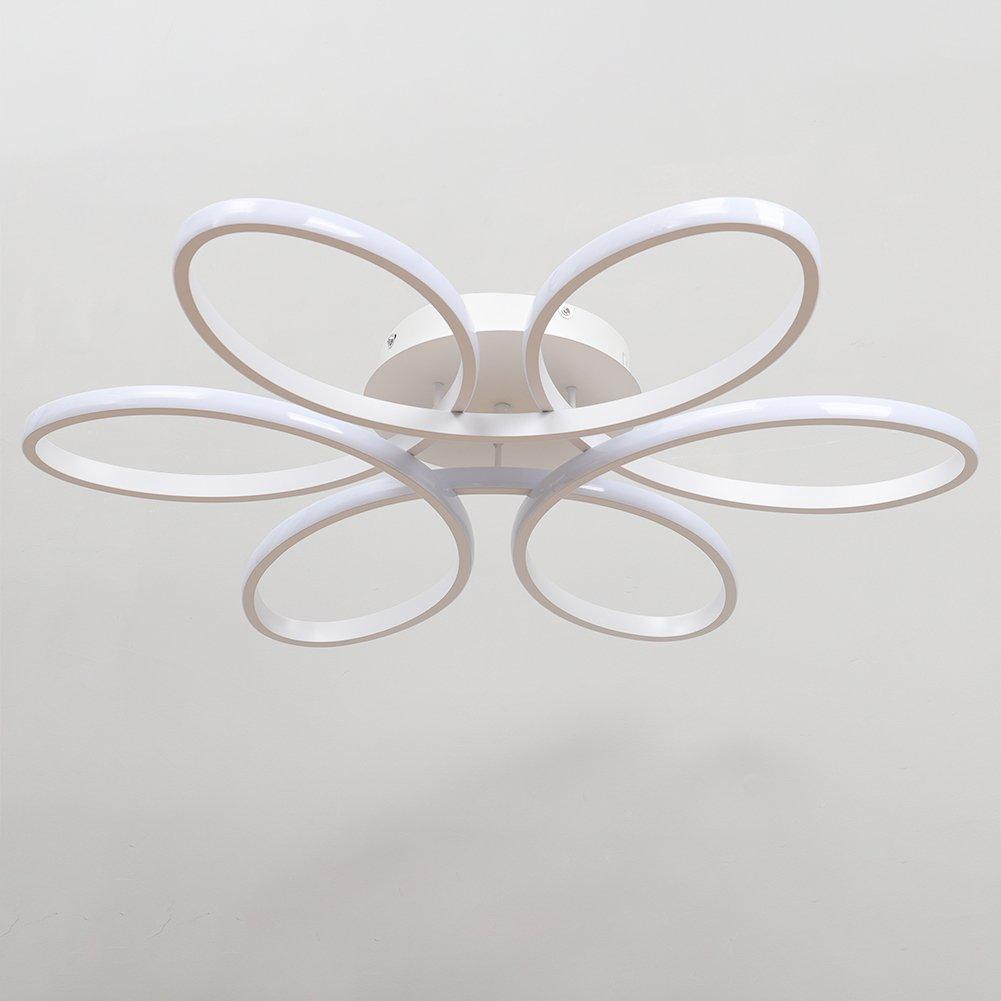 White - Kabinet UK - Modern Acrylic Petal LED Semi Ceiling Light - 3