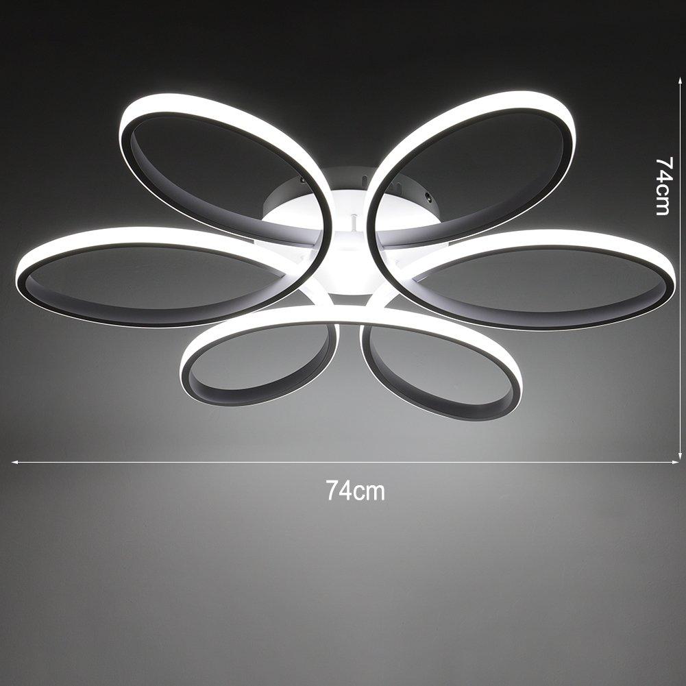White - Kabinet UK - Modern Acrylic Petal LED Semi Ceiling Light - 5