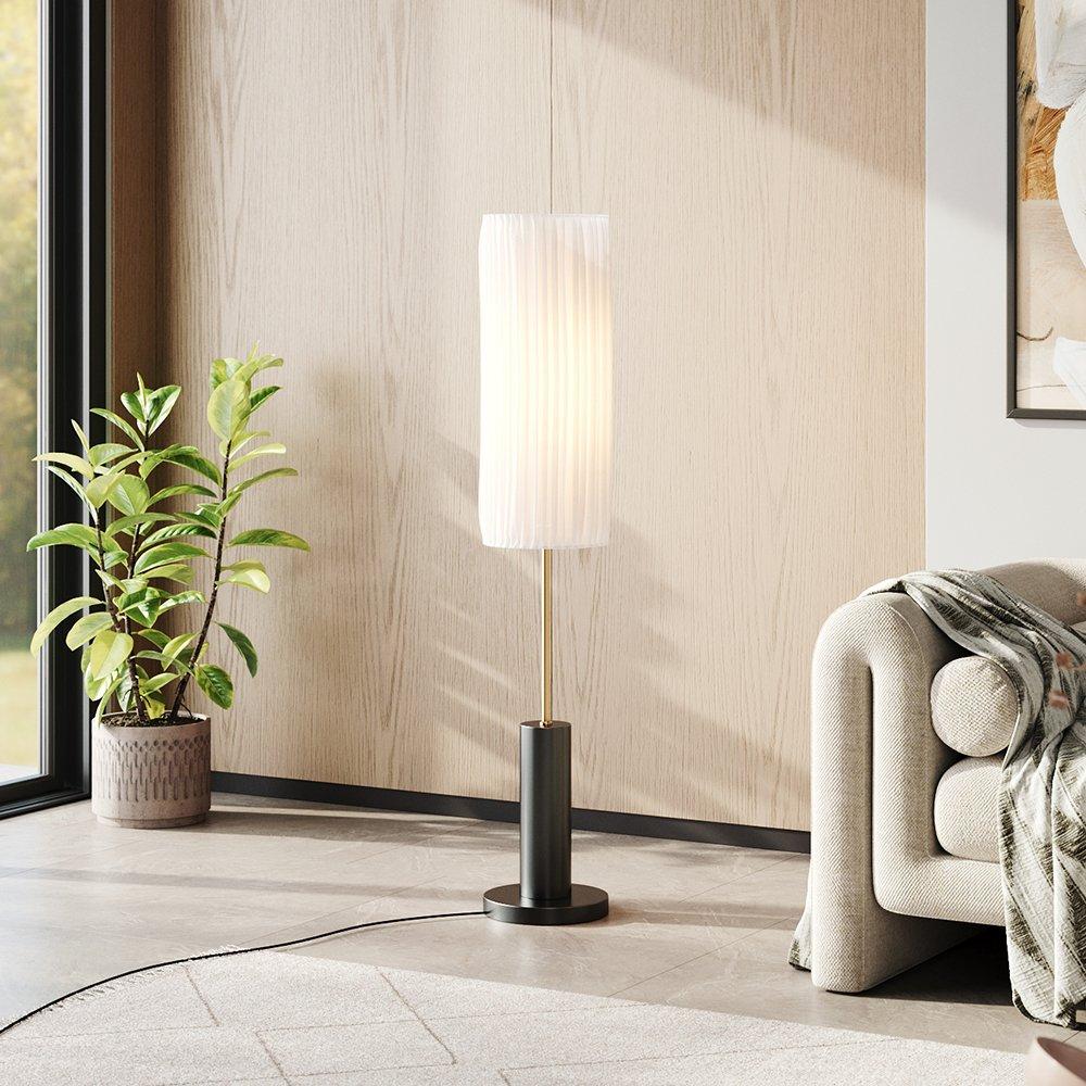 Black - Kabinet UK - Simple Retro Floor Lamp with Fabric Lampshade - 2