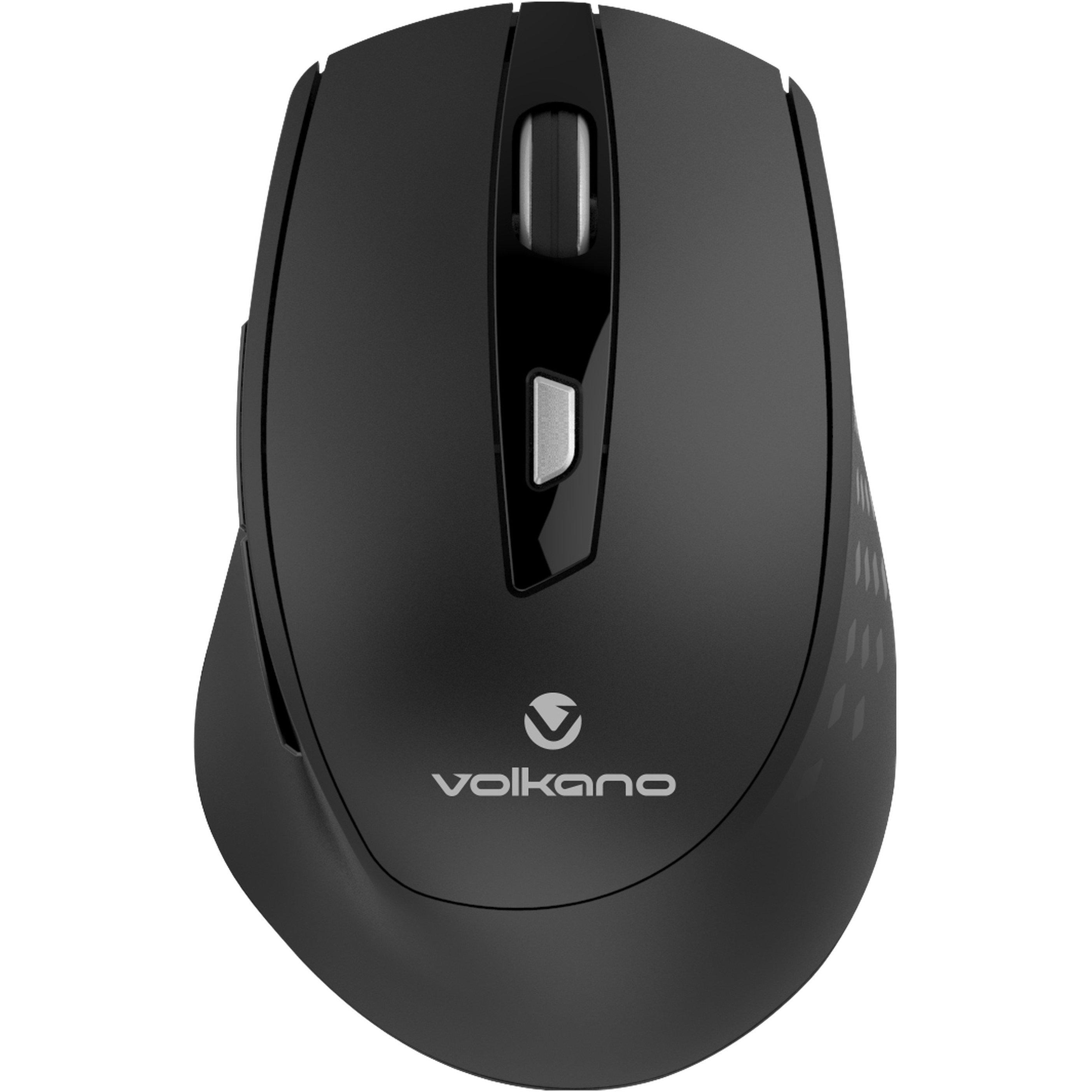 Black - Volkano - Volkano Chrome Series Wireless Ergonomic Mouse - 1