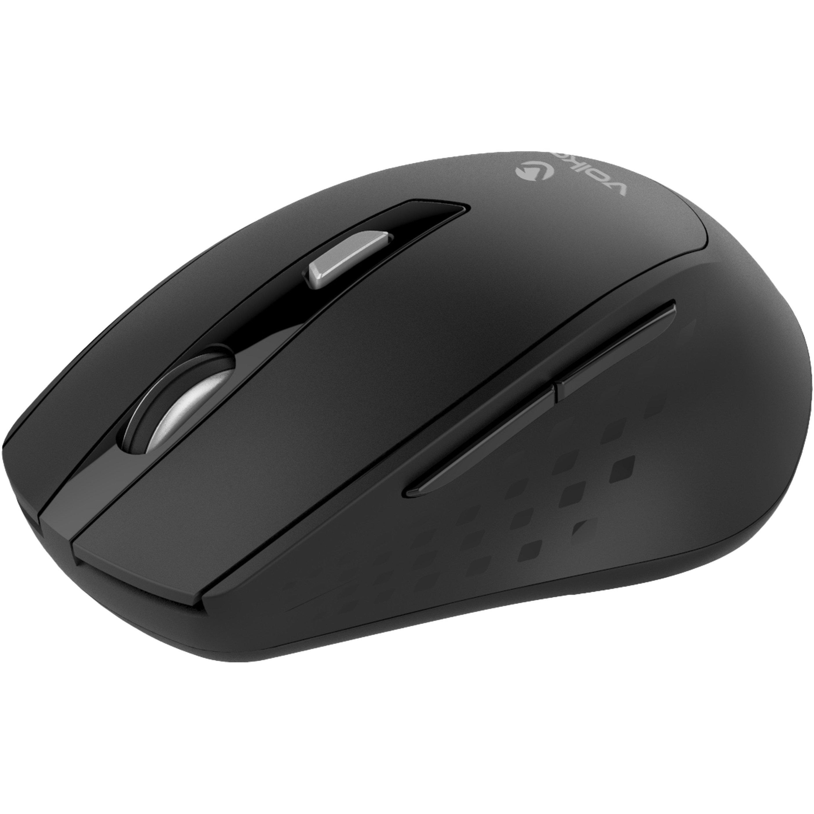 Black - Volkano - Volkano Chrome Series Wireless Ergonomic Mouse - 2