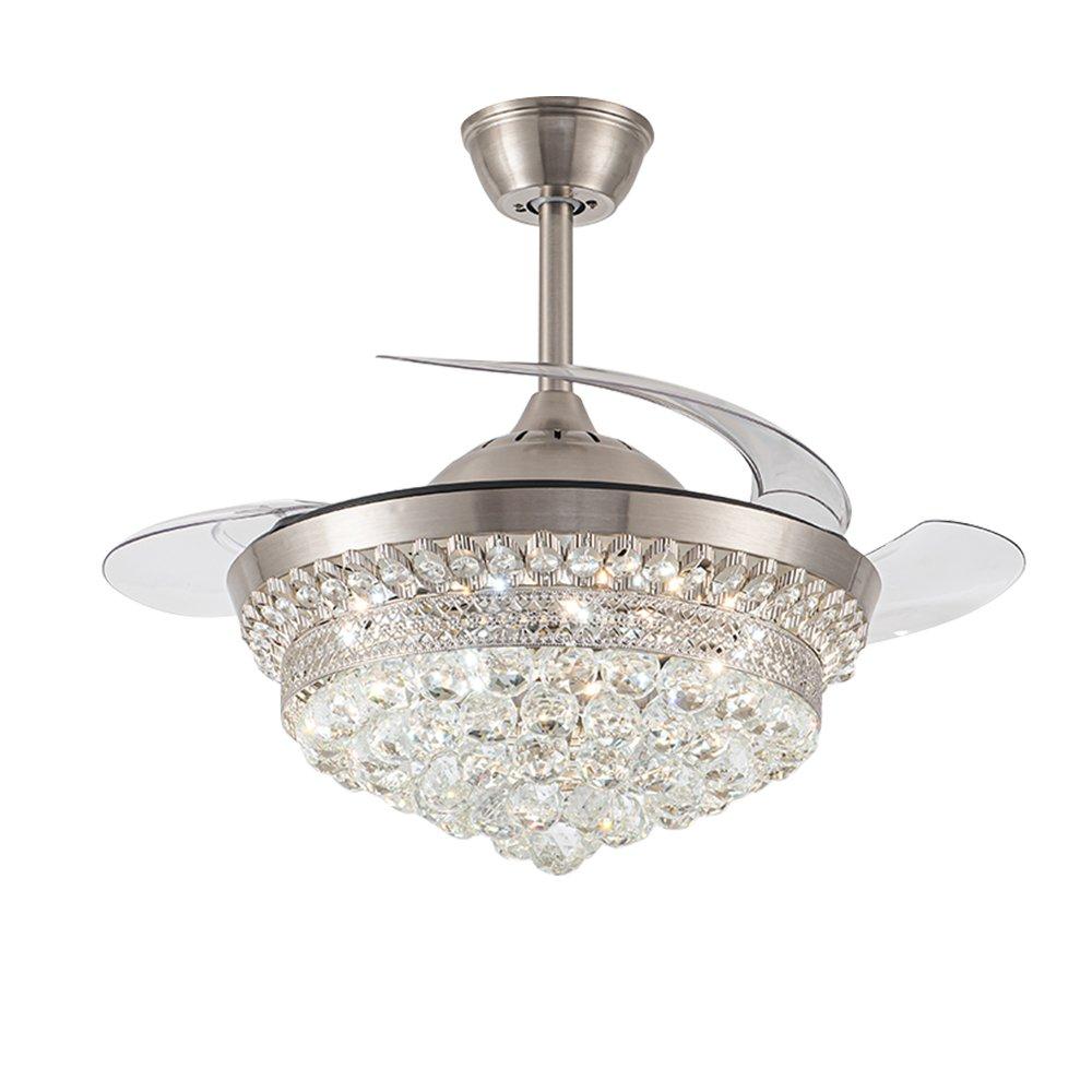 Silver - Kabinet UK - 42 inches Crystal LED Ceiling Fan - 2