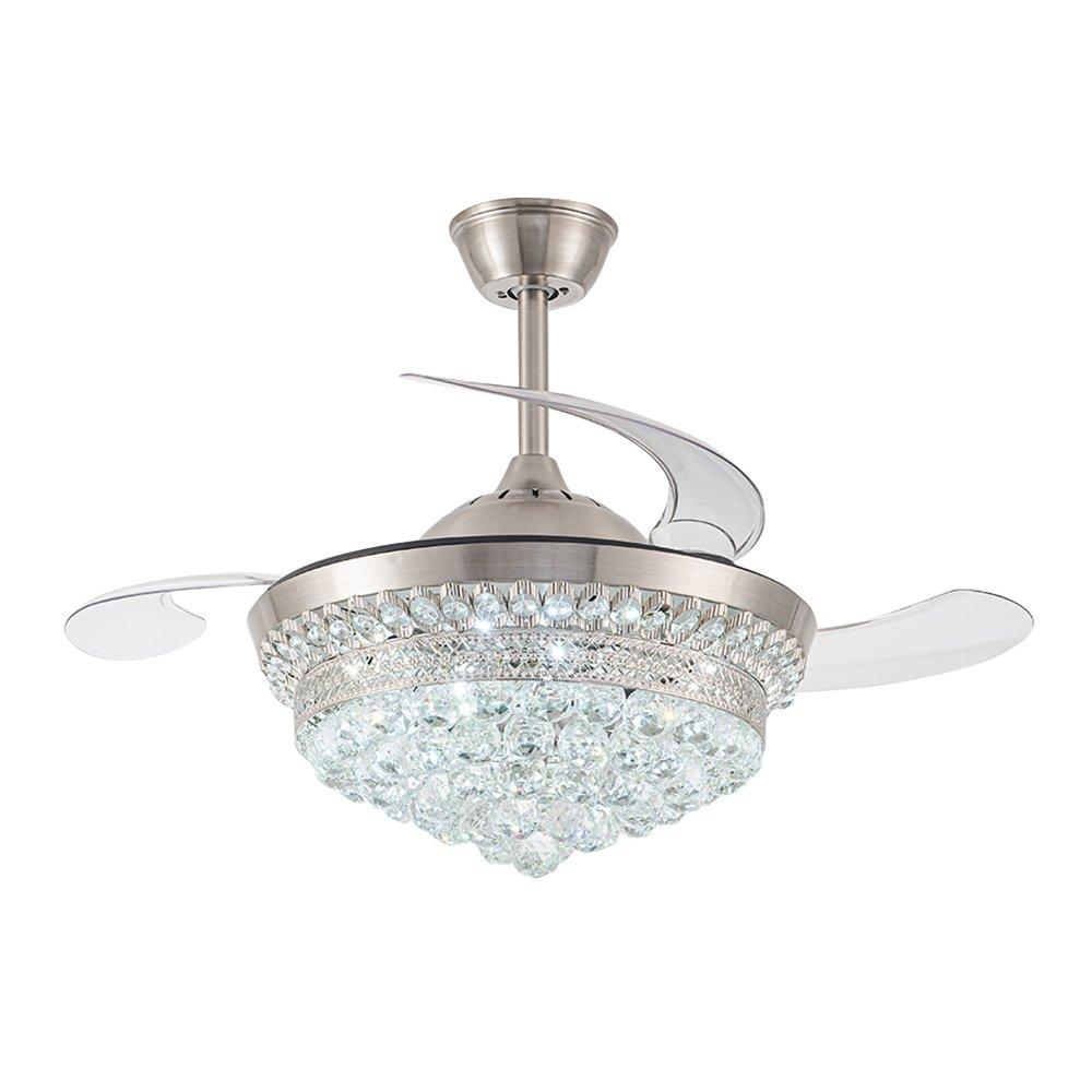 Silver - Kabinet UK - 42 inches Crystal LED Ceiling Fan - 3