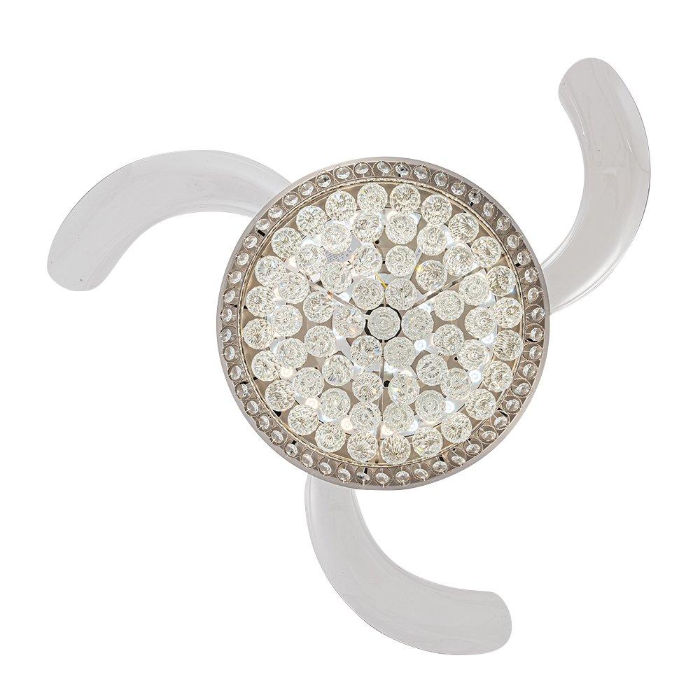 Silver - Kabinet UK - 42 inches Crystal LED Ceiling Fan - 4