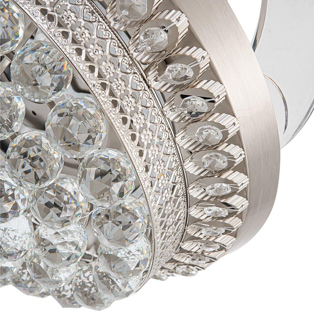 Silver - Kabinet UK - 42 inches Crystal LED Ceiling Fan - 6