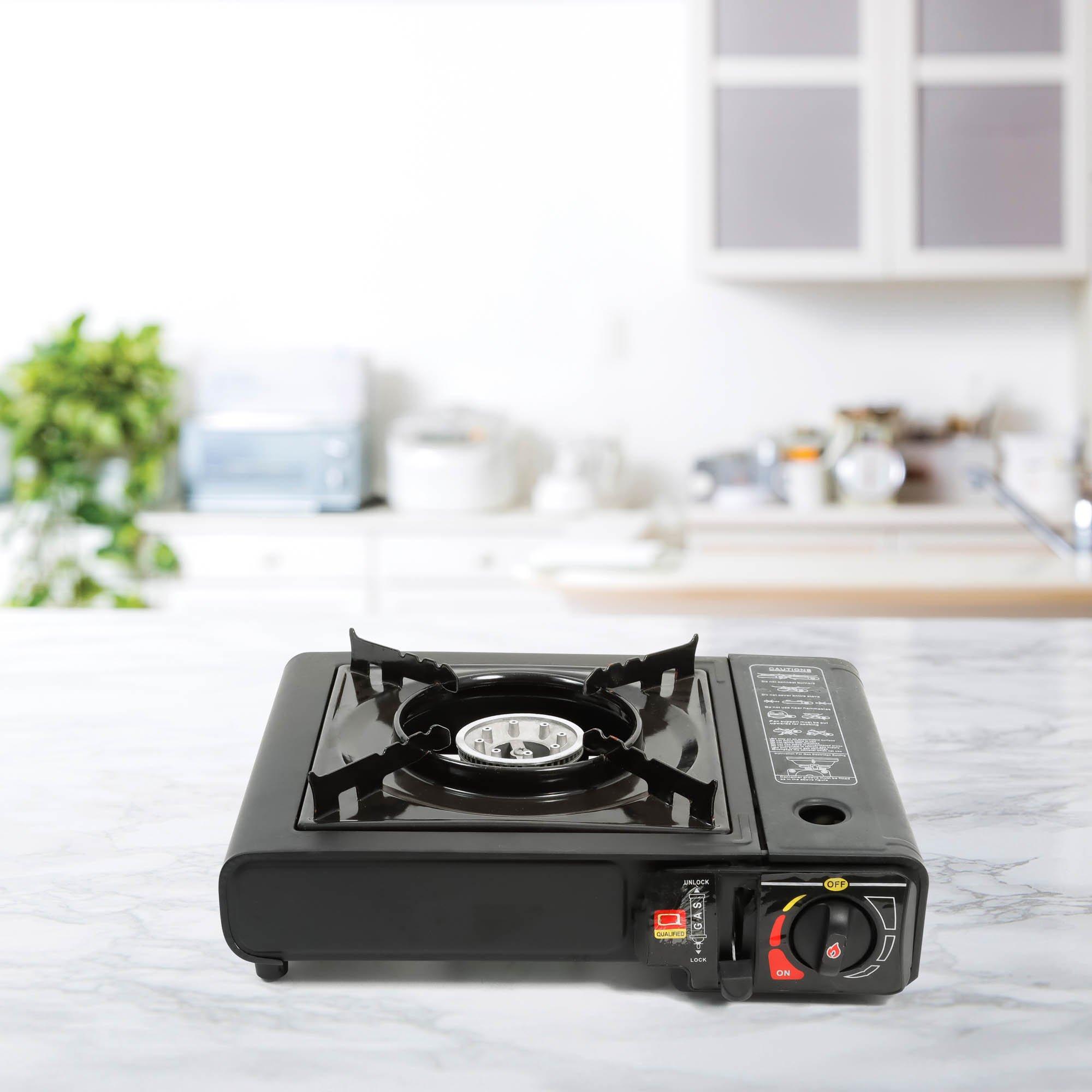 Black - Streetwize - Single Burner Portable Gas Stove - 2