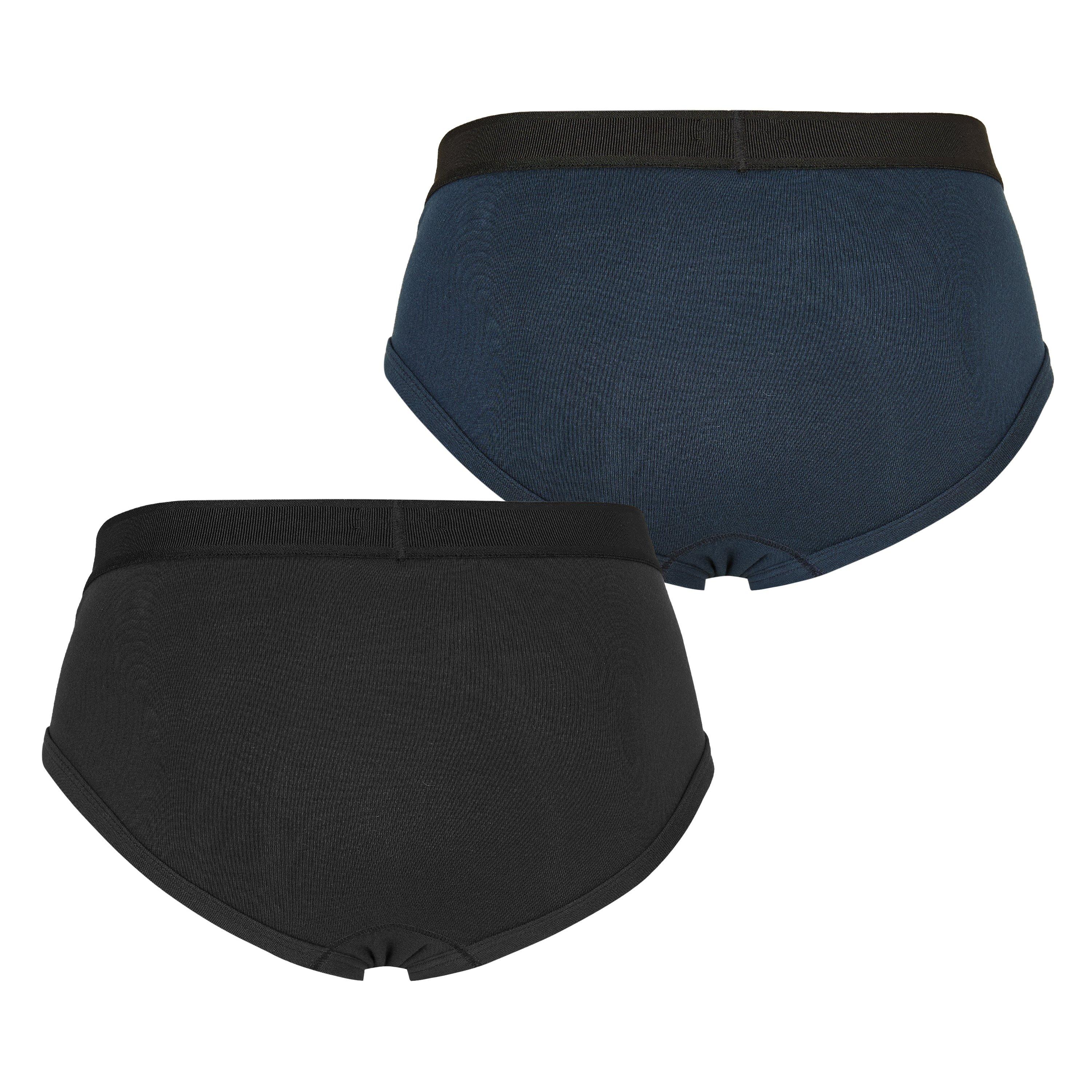 Black/Navy - Tom Ford - Men's Plain Cotton Briefs, 2-Pack - 2