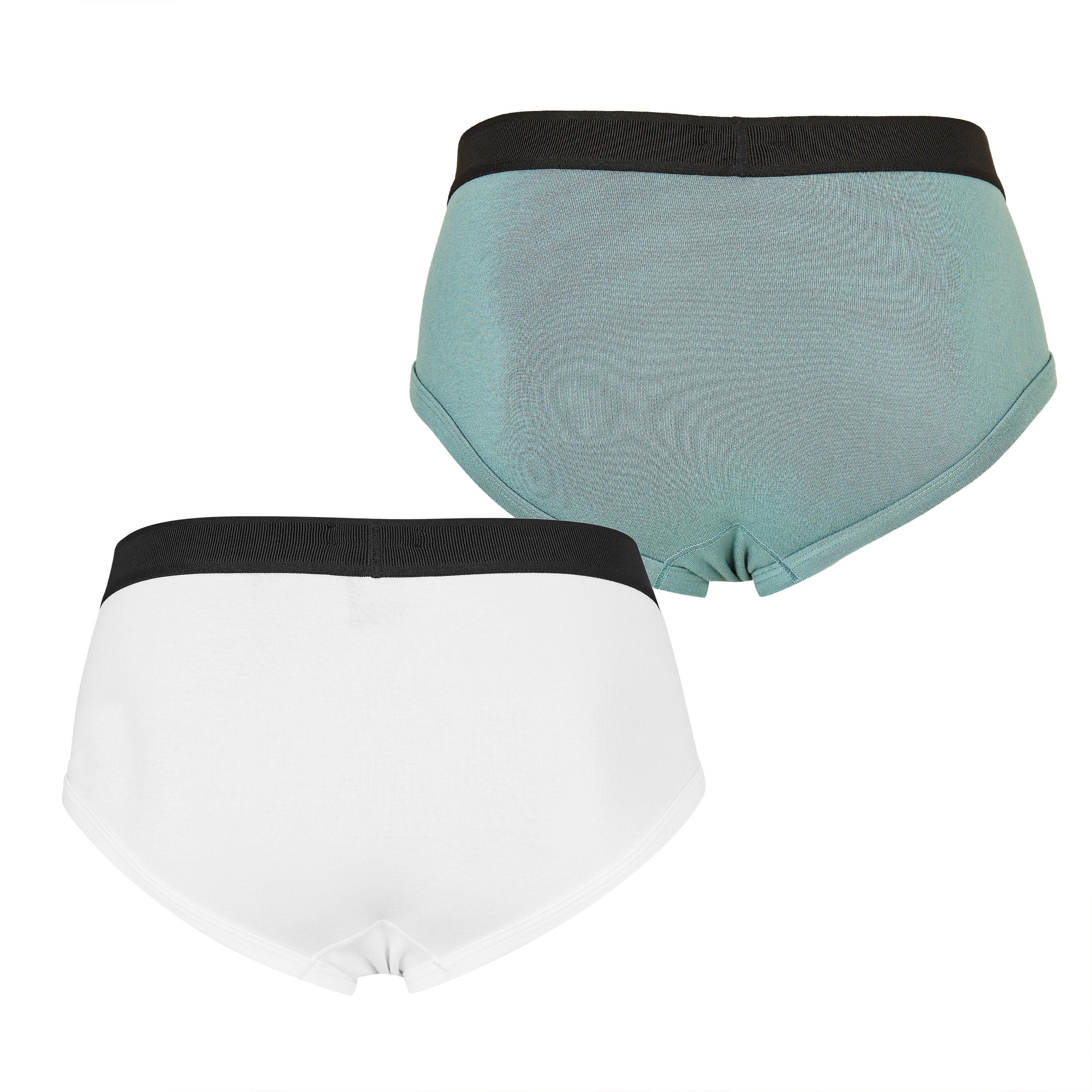 White/Teal - Tom Ford - Men's Plain Cotton Briefs, 2-Pack - 2